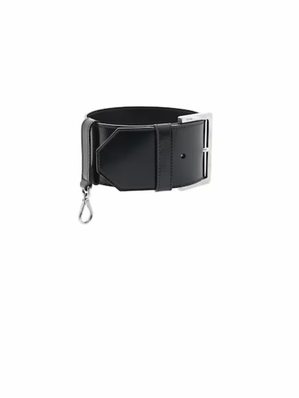 Prada Black Leather Wrist Strap Choker Belt Dog Collar